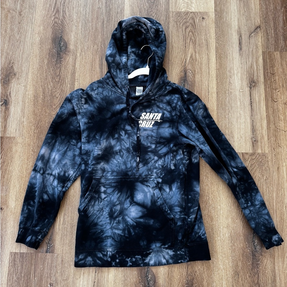 Small adult tie dye Santa Cruz hoodie
